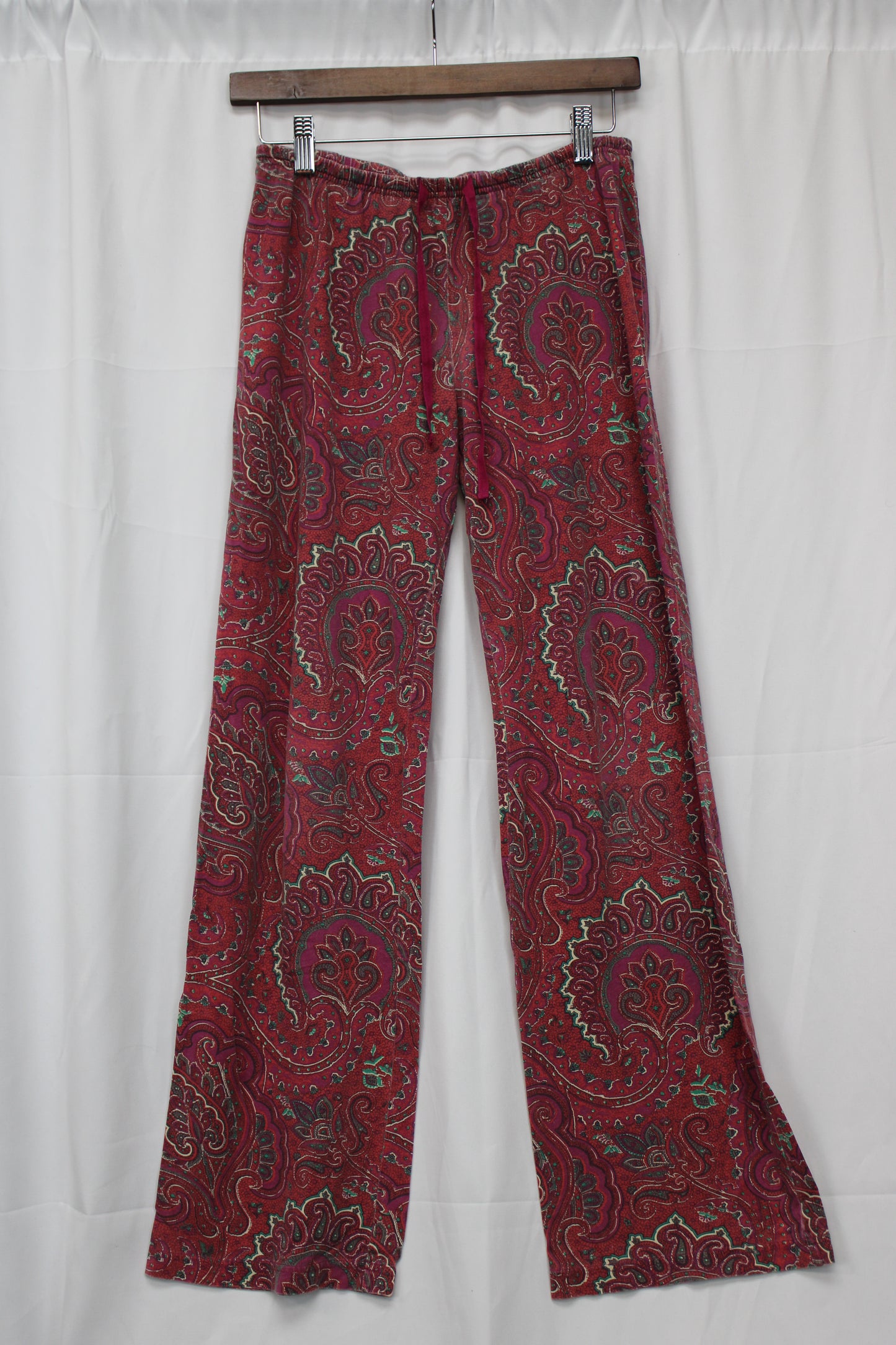 Women’s Patterned Flowy Pajama, Red, S