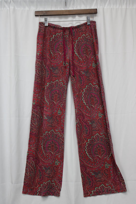 Women’s Patterned Flowy Pajama, Red, S
