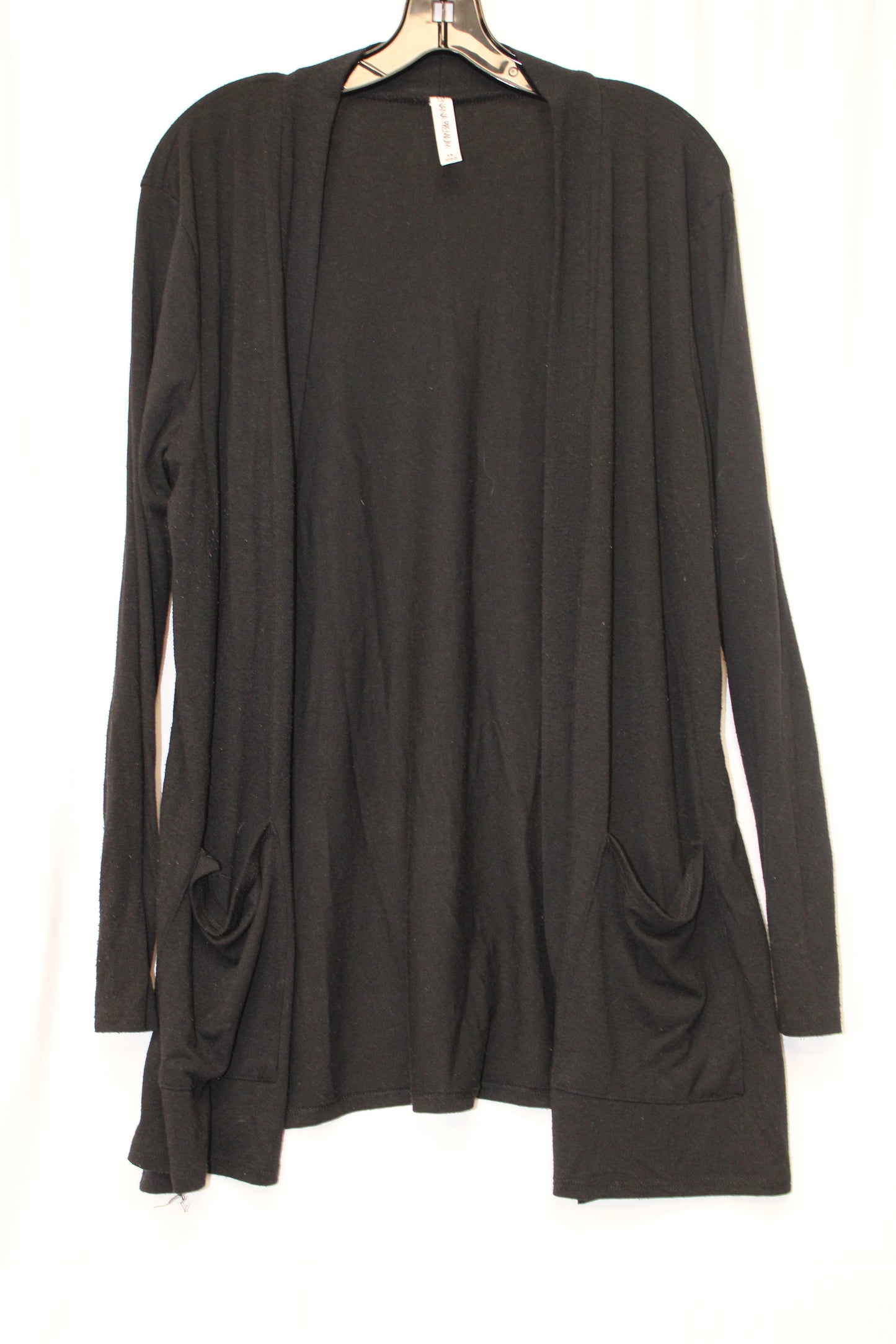Zenana Premium Long Sleeve Cardigan, Black, Women’s XL