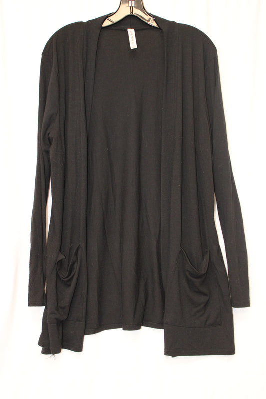 Zenana Premium Long Sleeve Cardigan, Black, Women’s XL
