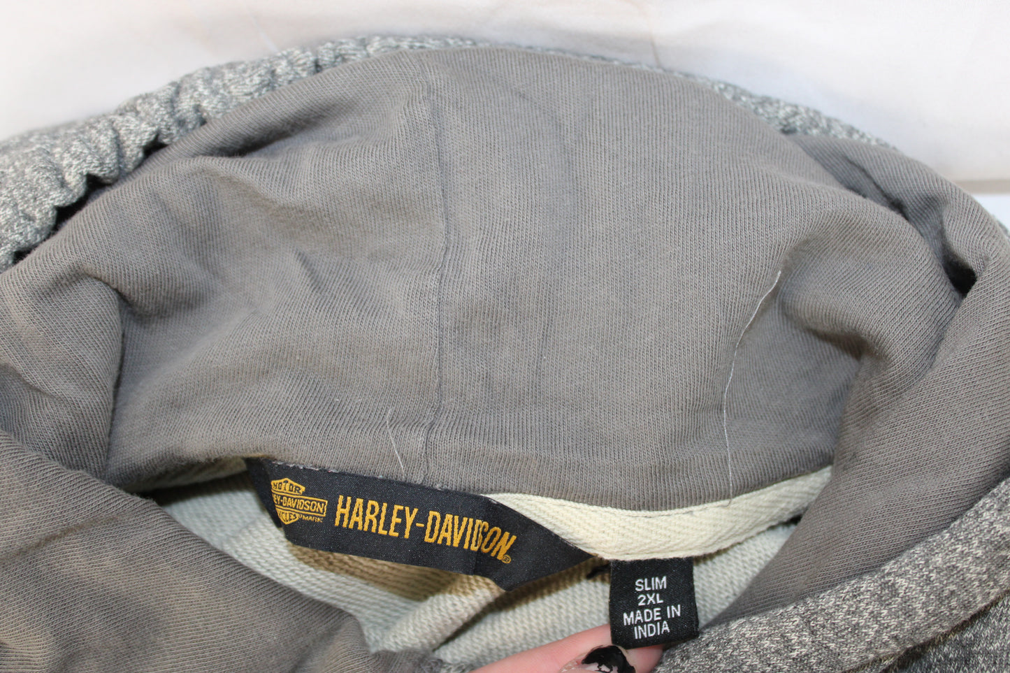 Harley Davidson Long Sleeve Hoodie, Gray, Men’s XXL