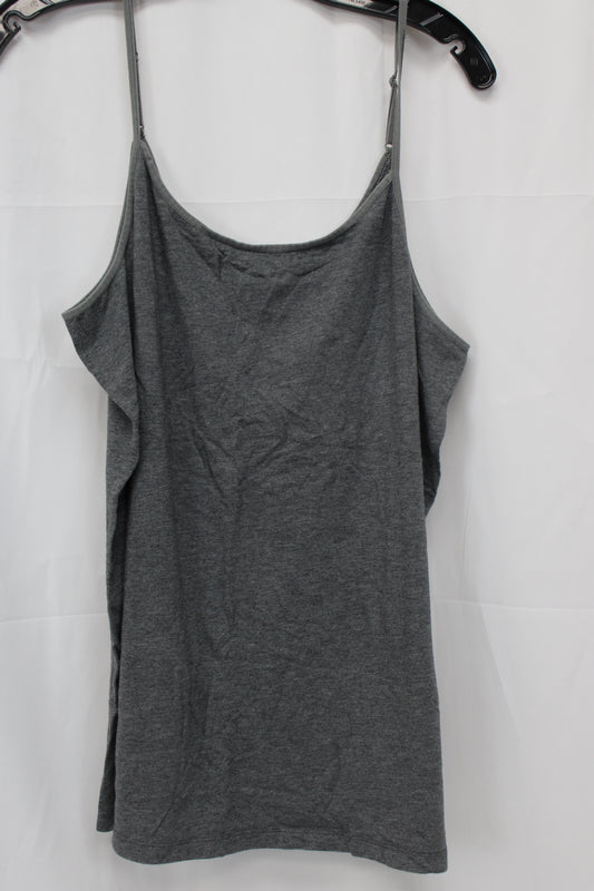 Time and Tru Spaghetti Strap Tank Top, Gray, Women’s XXXL
