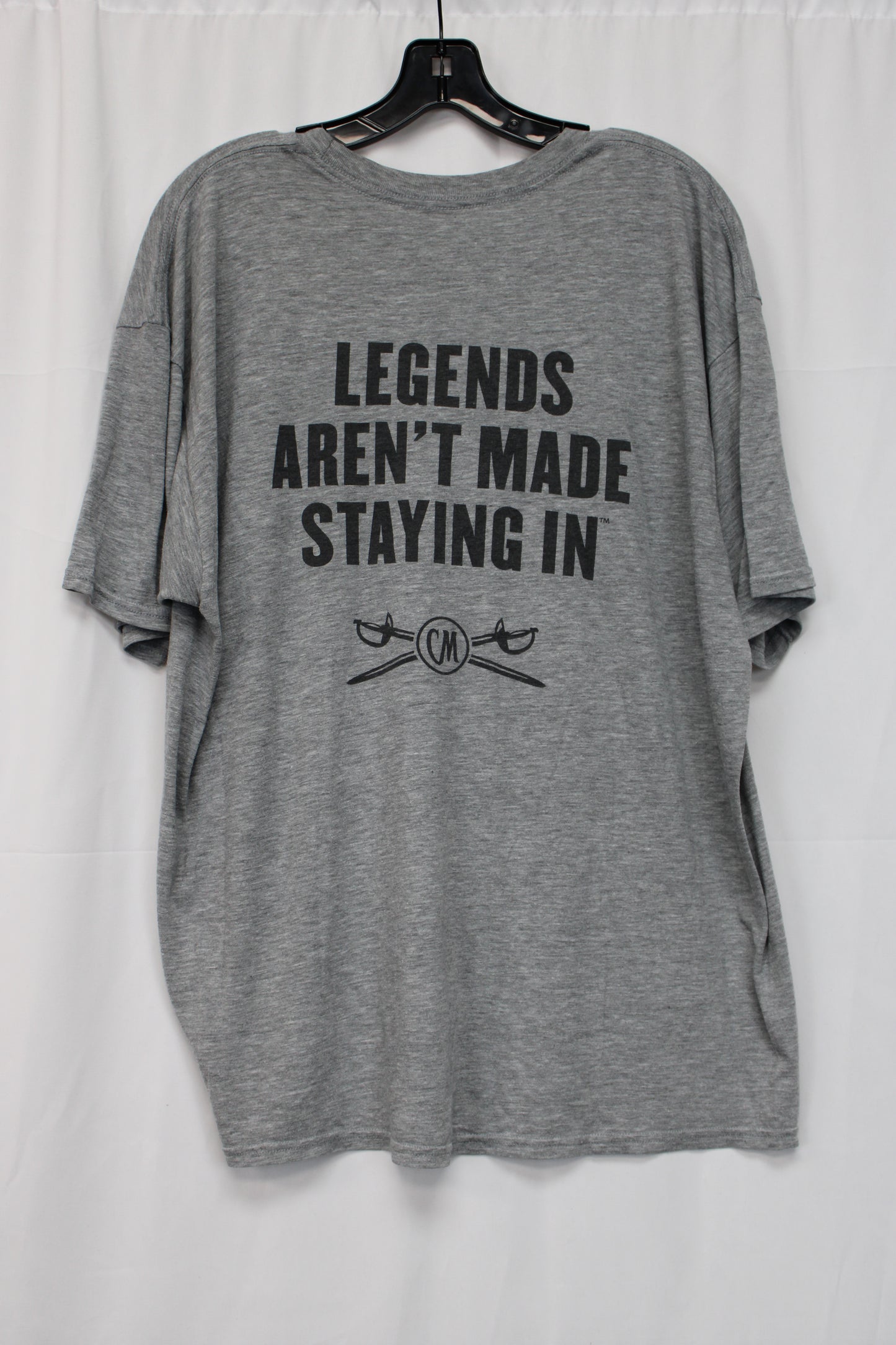 Captain Morgan Short Sleeve T-Shirt, Gray, Men’s XL