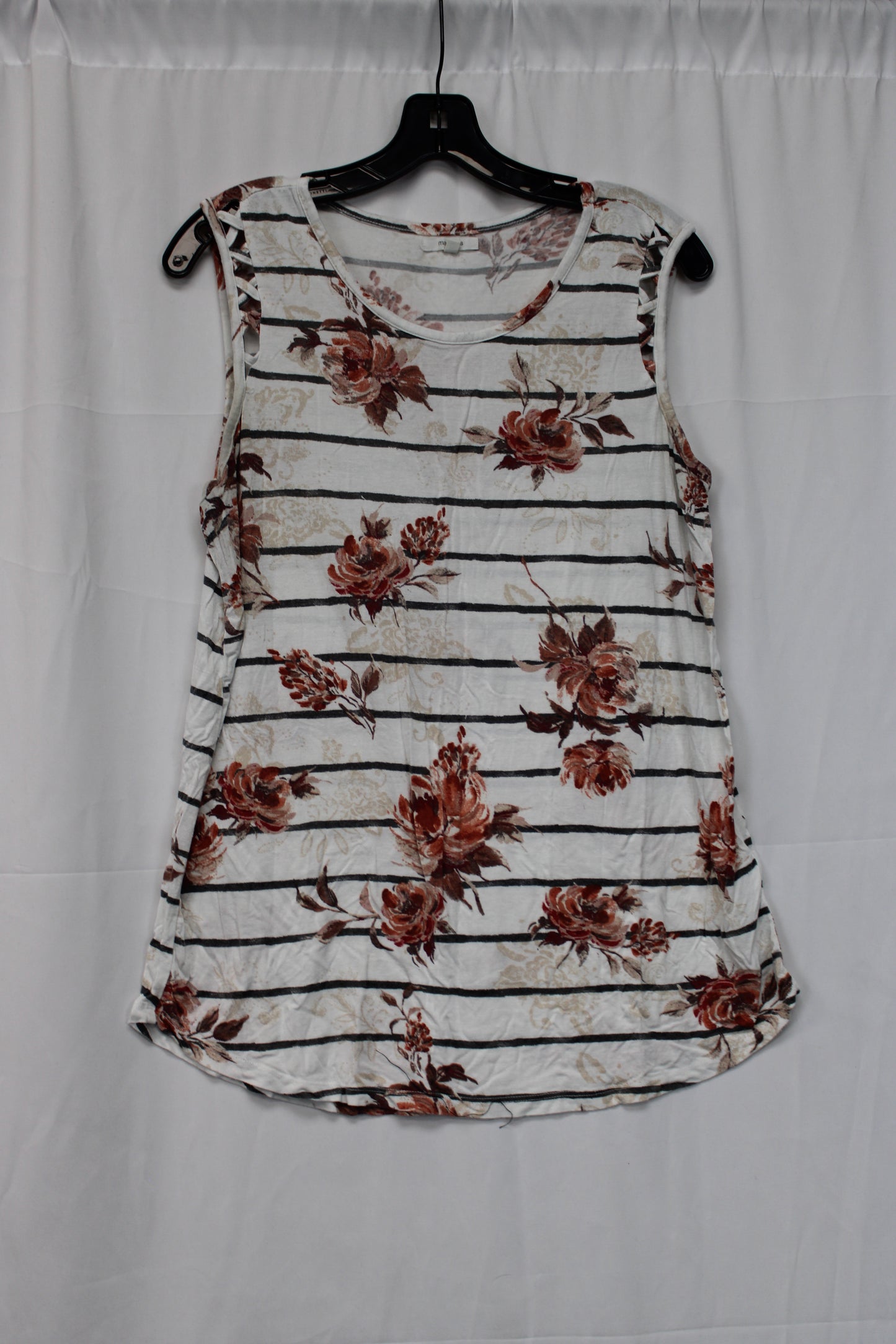 Maurice’s Striped Floral Tank Top, White, Women’s L