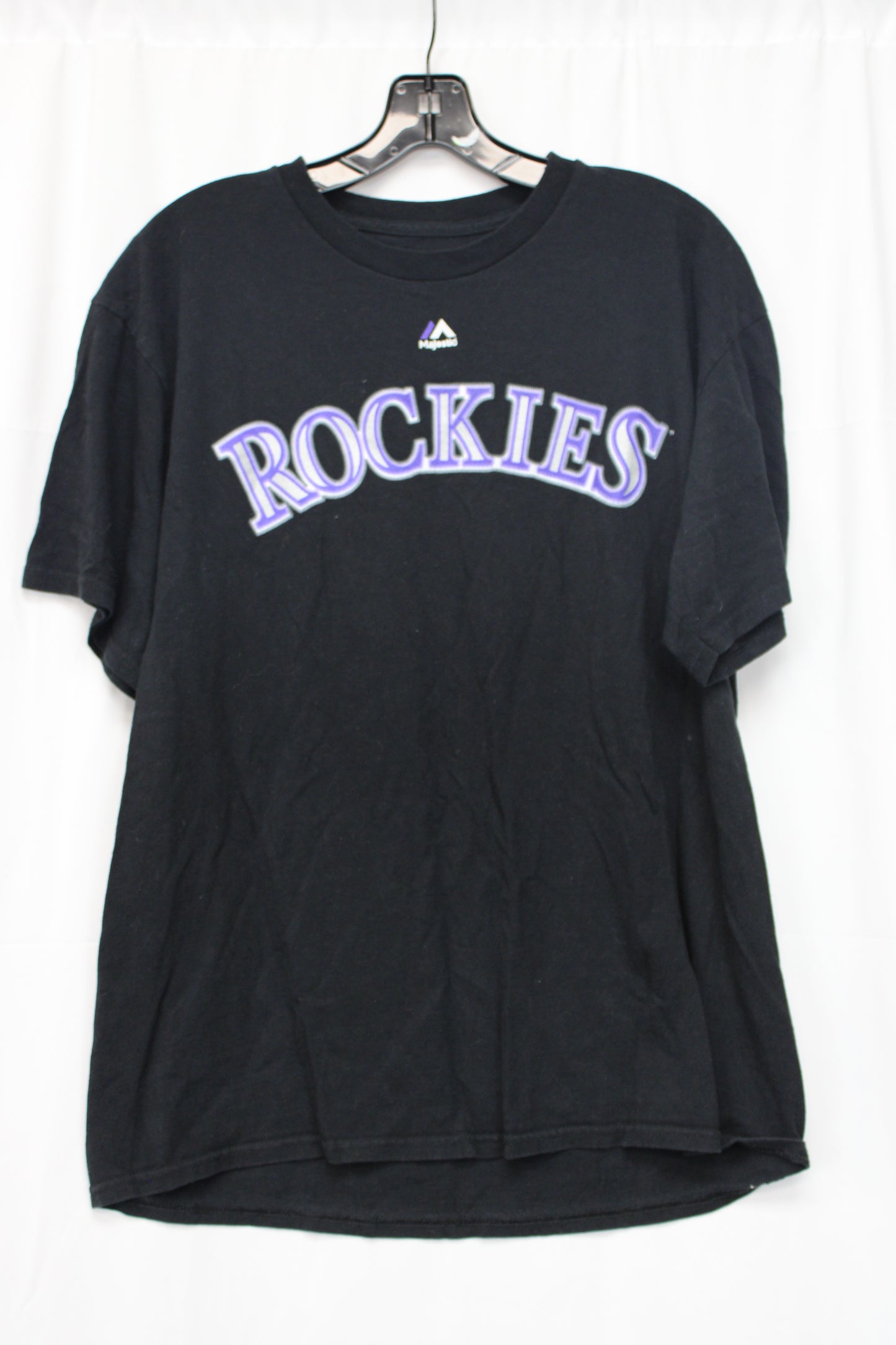 Majestic Rockies Blackmon 19 Short Sleeve T-Shirt, Black, Men’s L