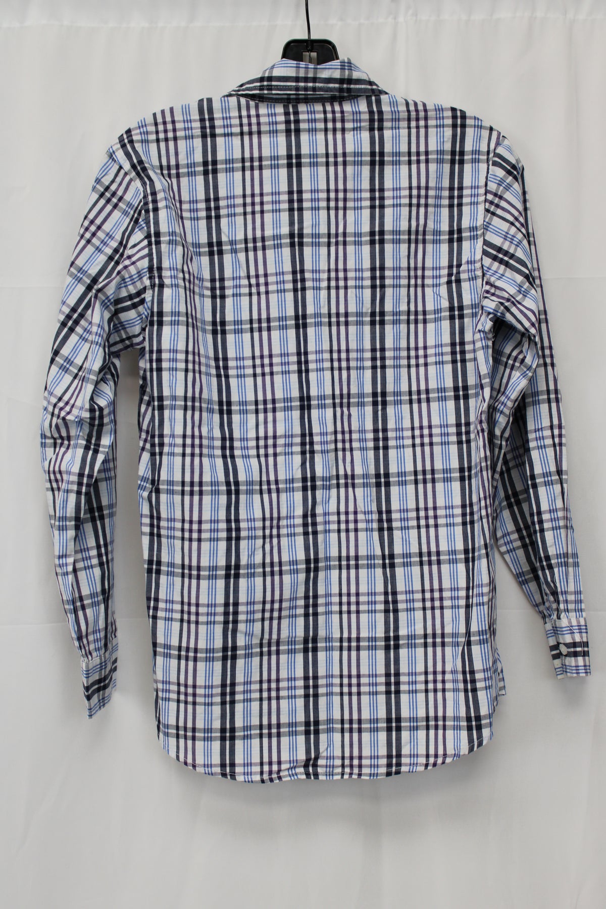 IZOD Plaid Button Up, Blue, Youth L