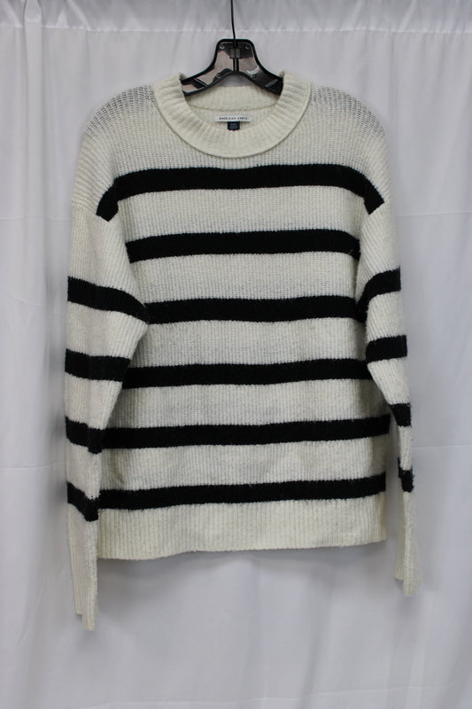 American Eagle Stripped Long Sleeve Sweater, Black/White, Women’s M