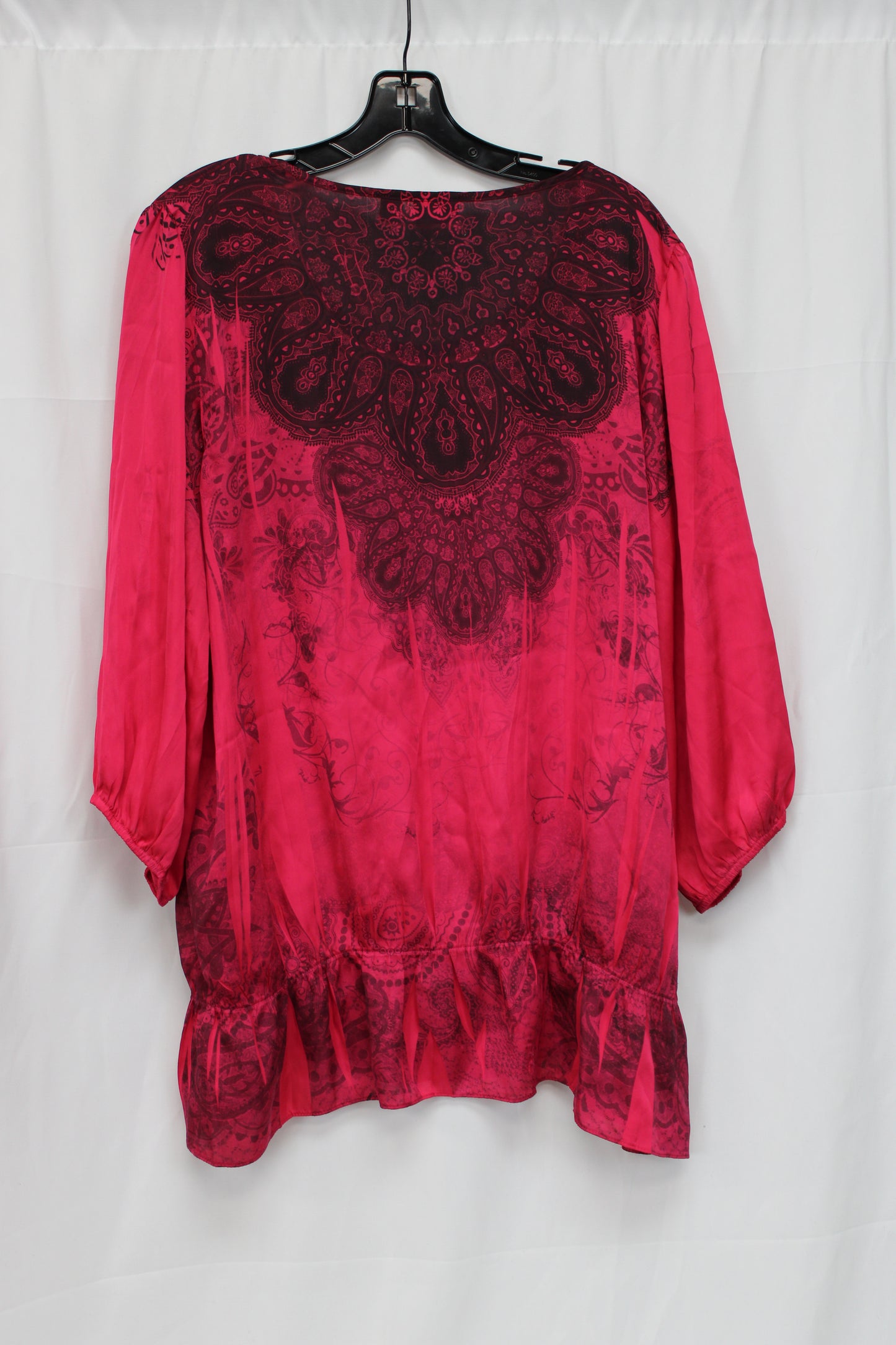 CATO Long Sleeve Patterned Blouse, Pink, Women’s 18/20