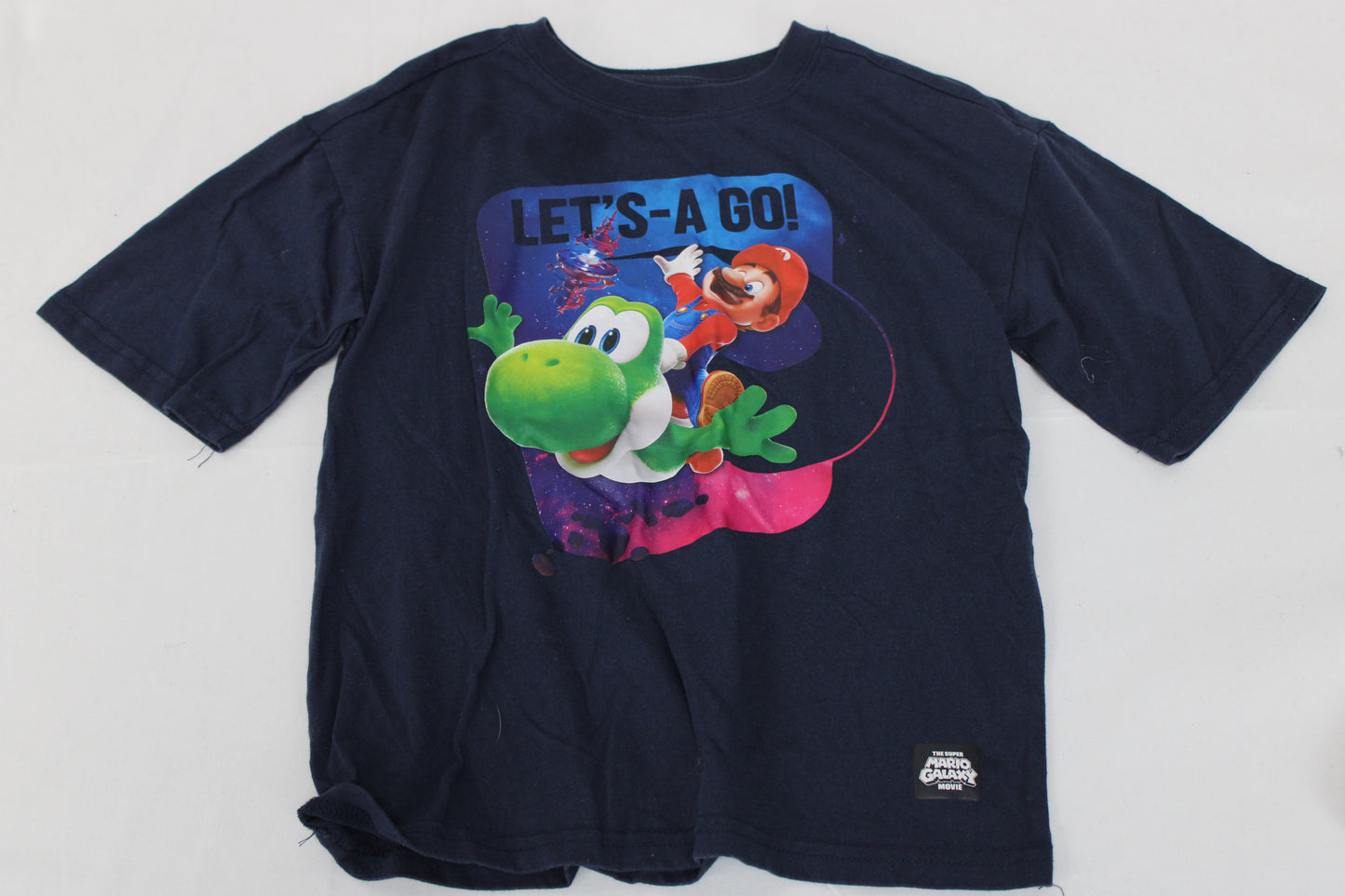 Mario Galaxy Let’s-A-Go Short Sleeve Graphic T-Shirt, Blue, Boys 8