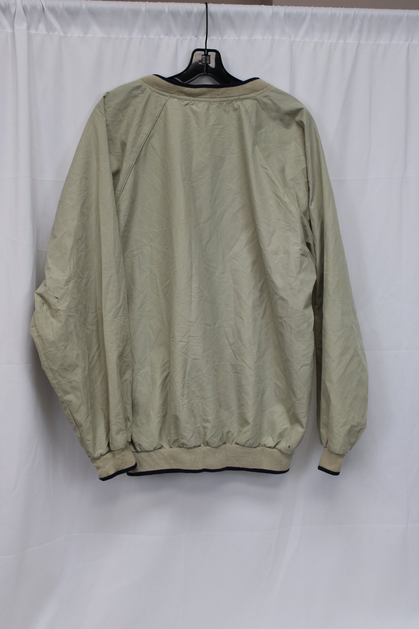 IZOD Vintage V-neck Pullover Windbreaker, Beige, Men’s M