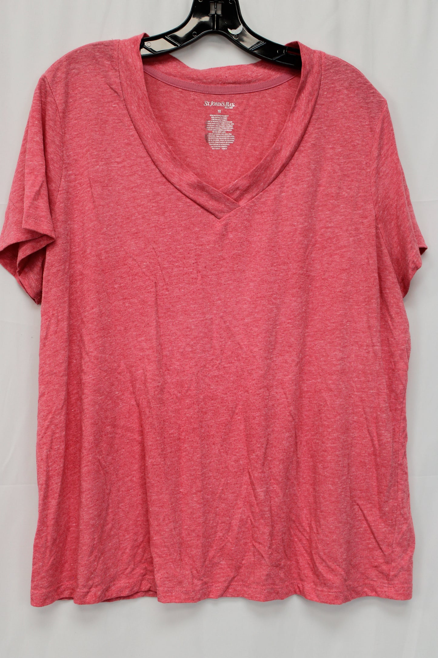 St. John’s Bay Short Sleeve Shirt, Pink, Women’s XL