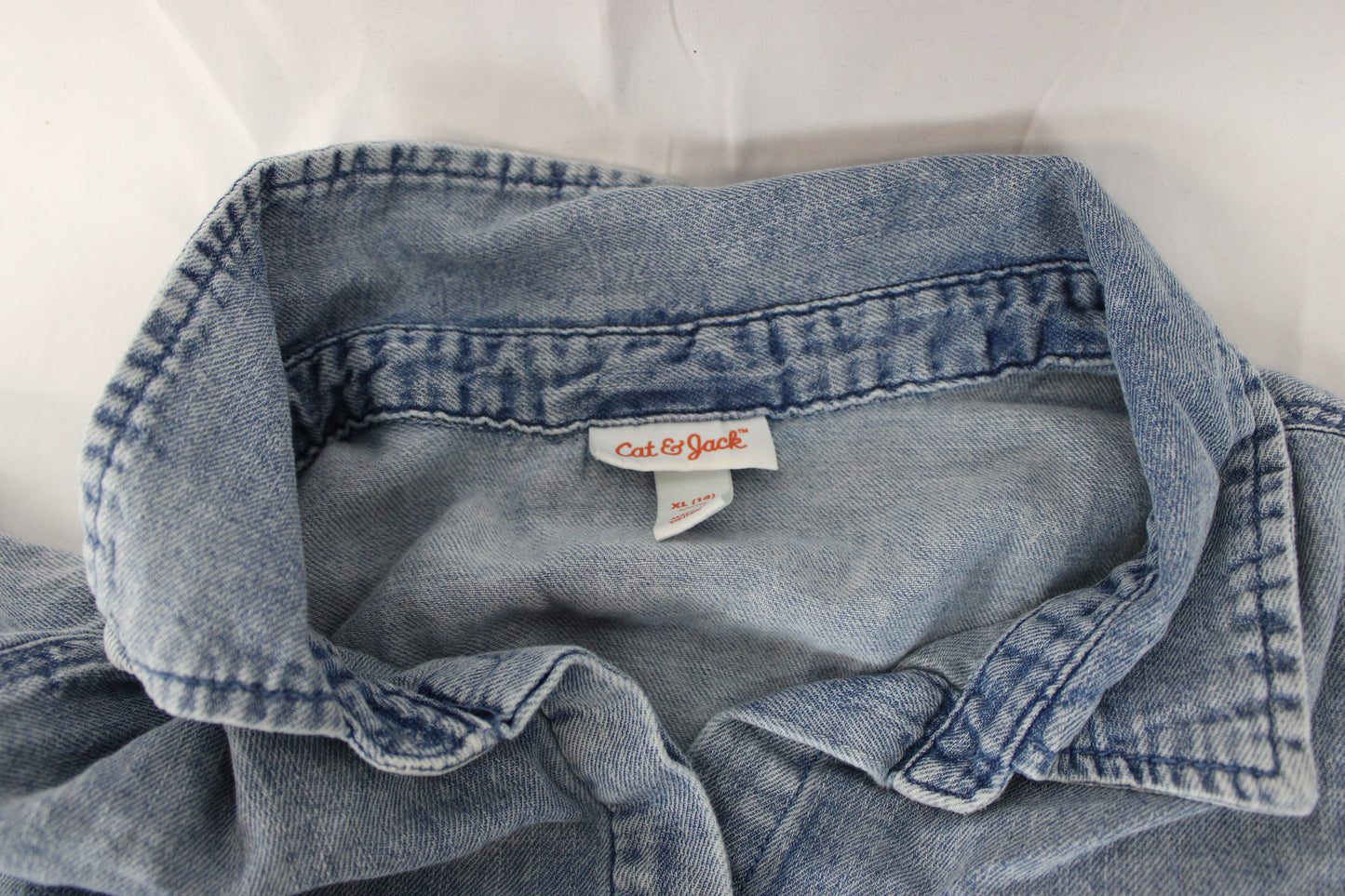 Cat & Jack Short Sleeve Denim Romper, Girls XL