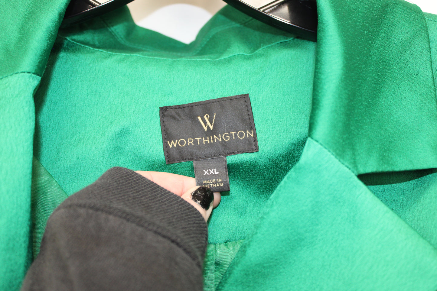 Worthington Luxury Belted Blazer, Green, Women’s XXL