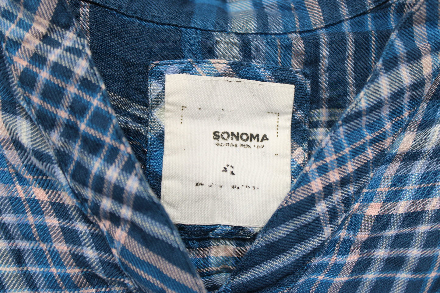 Sonoma Long Sleeve Flannel, Blue, Women’s M
