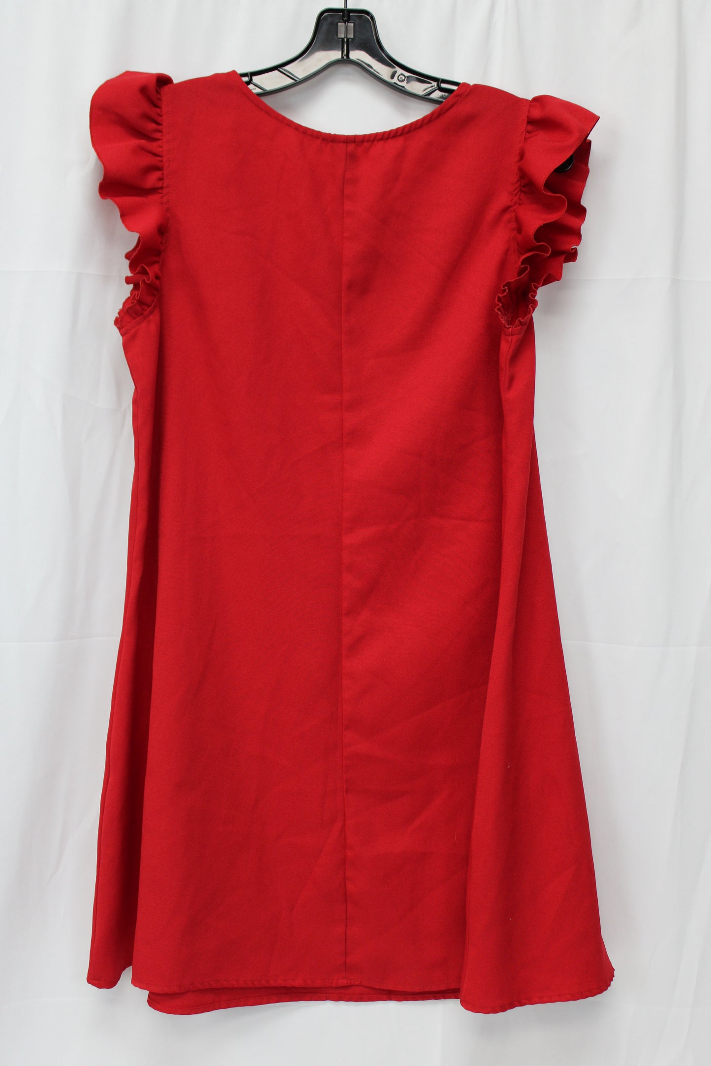 SHEIN Ruffled Short Sleeve Dress, Red, Women’s M