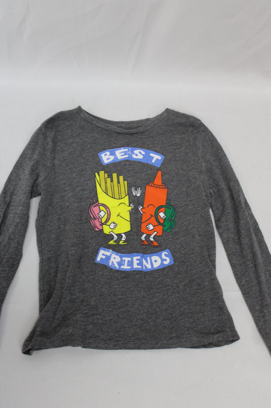 Old Navy Best Friend Long Sleeve Shirt, Gray, Youth S