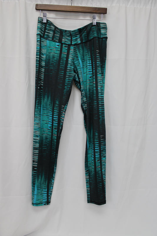 Kristin Nicole Patterned Athletic Leggings, Blue/Black, Women’s L