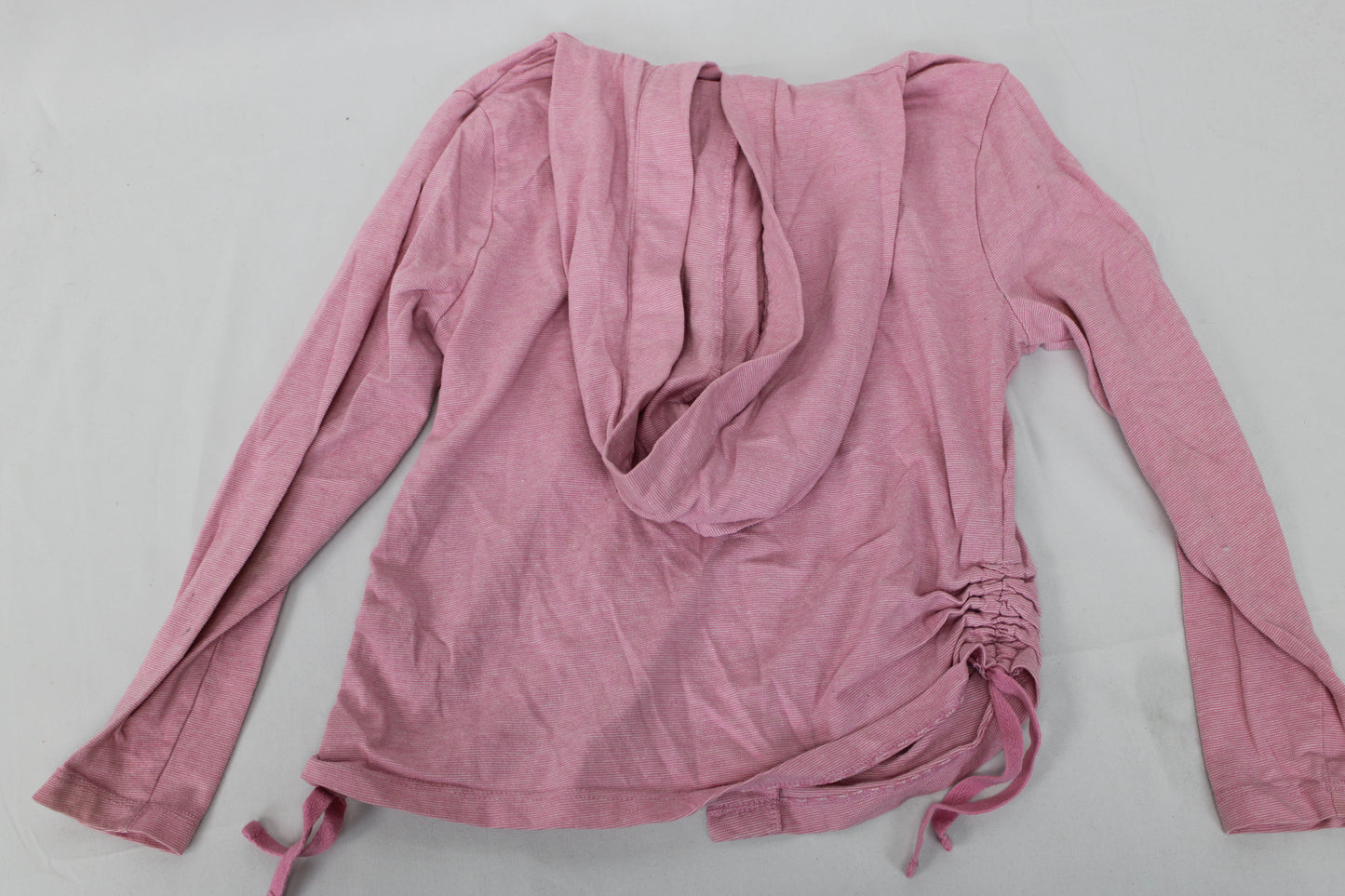 L.L. Bean Hooded Button Up Shirt, Pink, Girls L(6/7)