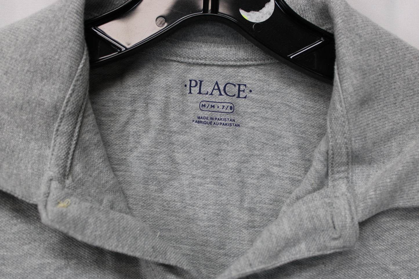 Place Short Sleeve Polo, Gray, Youth M (7/8)