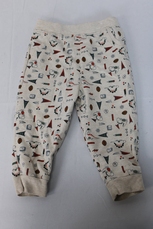 Garanimals Dinsour Pants, White, Infants 24M