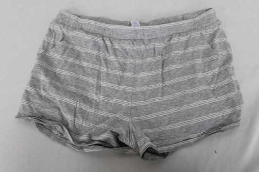 Stars Above Striped Pajama Shorts, Gray/White, Women’s M