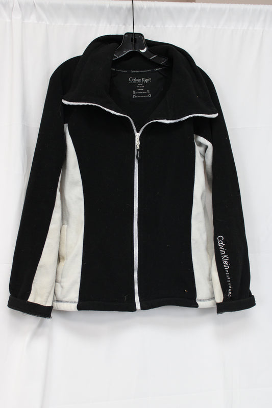 Calvin Klein Performance Full-zip Fleece Jacket, Black/White, Women’s M