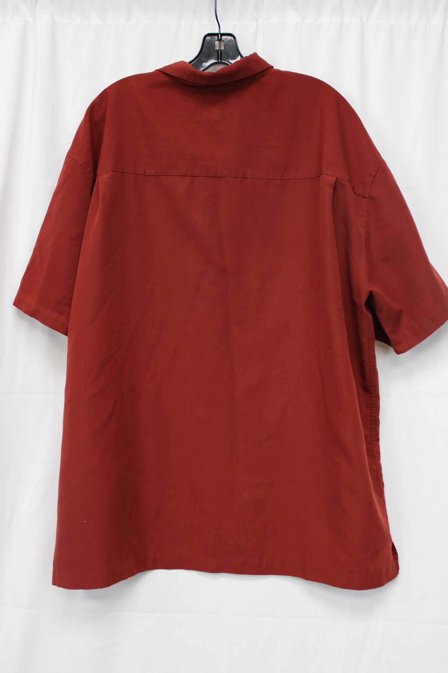 Island Shores Button Up Polo, Red/White, Men’s XXL