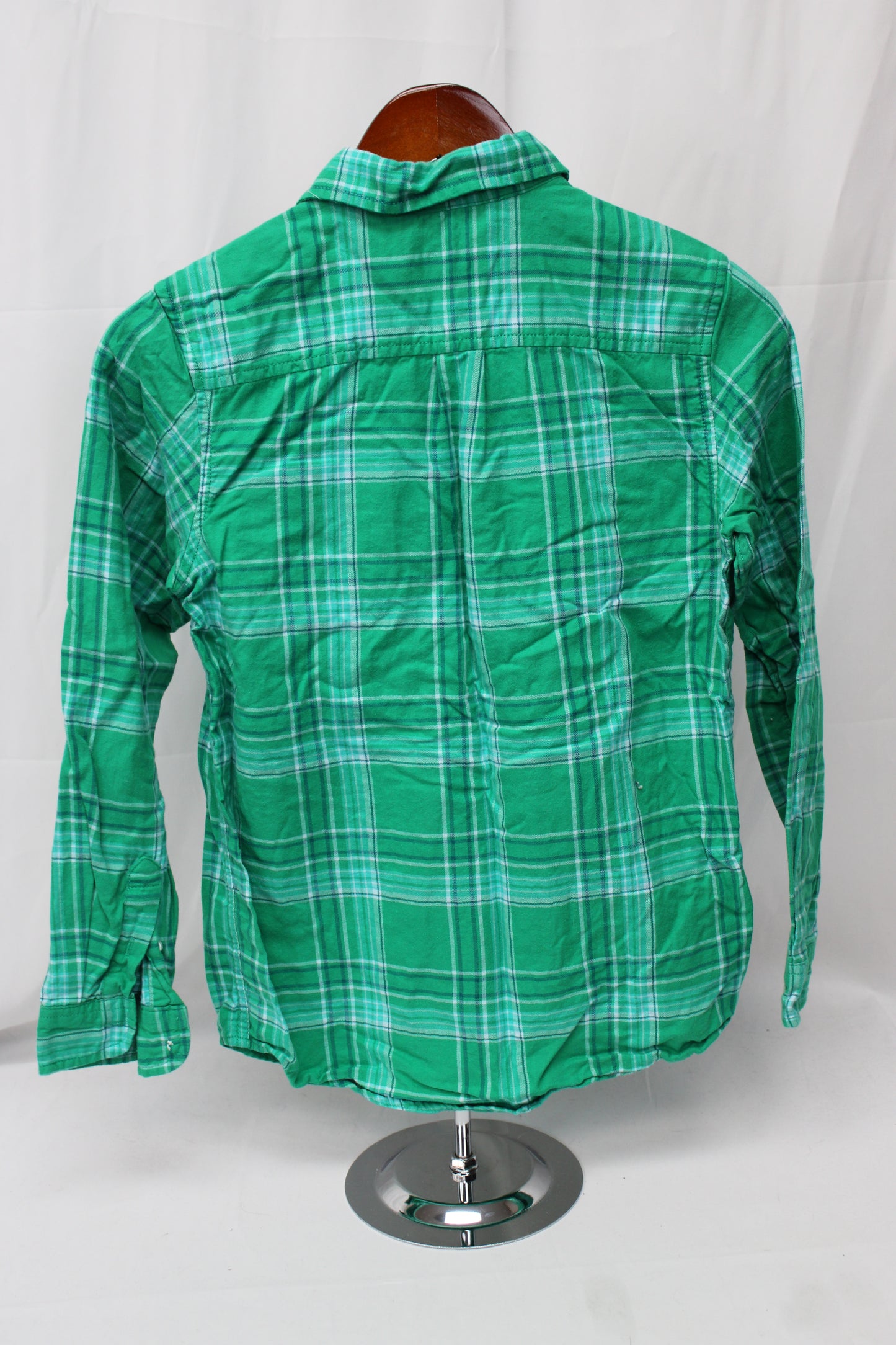 Cat & Jack Long Sleeve Flannel, Green, Youth L