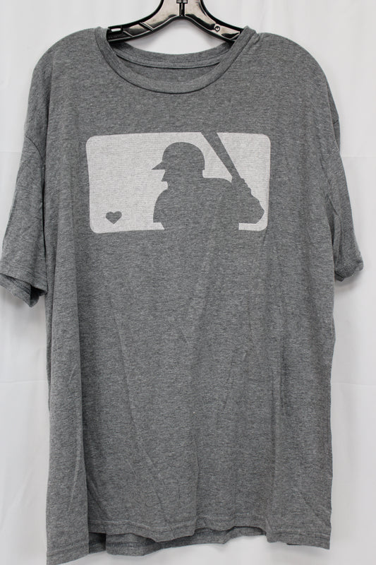 Women’s Heart Baseball T-Shirt, Gray, L