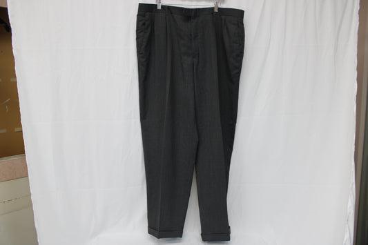 Claiborne Men’s Flat Front Polyester/Wool Blend, Gray, 42/32