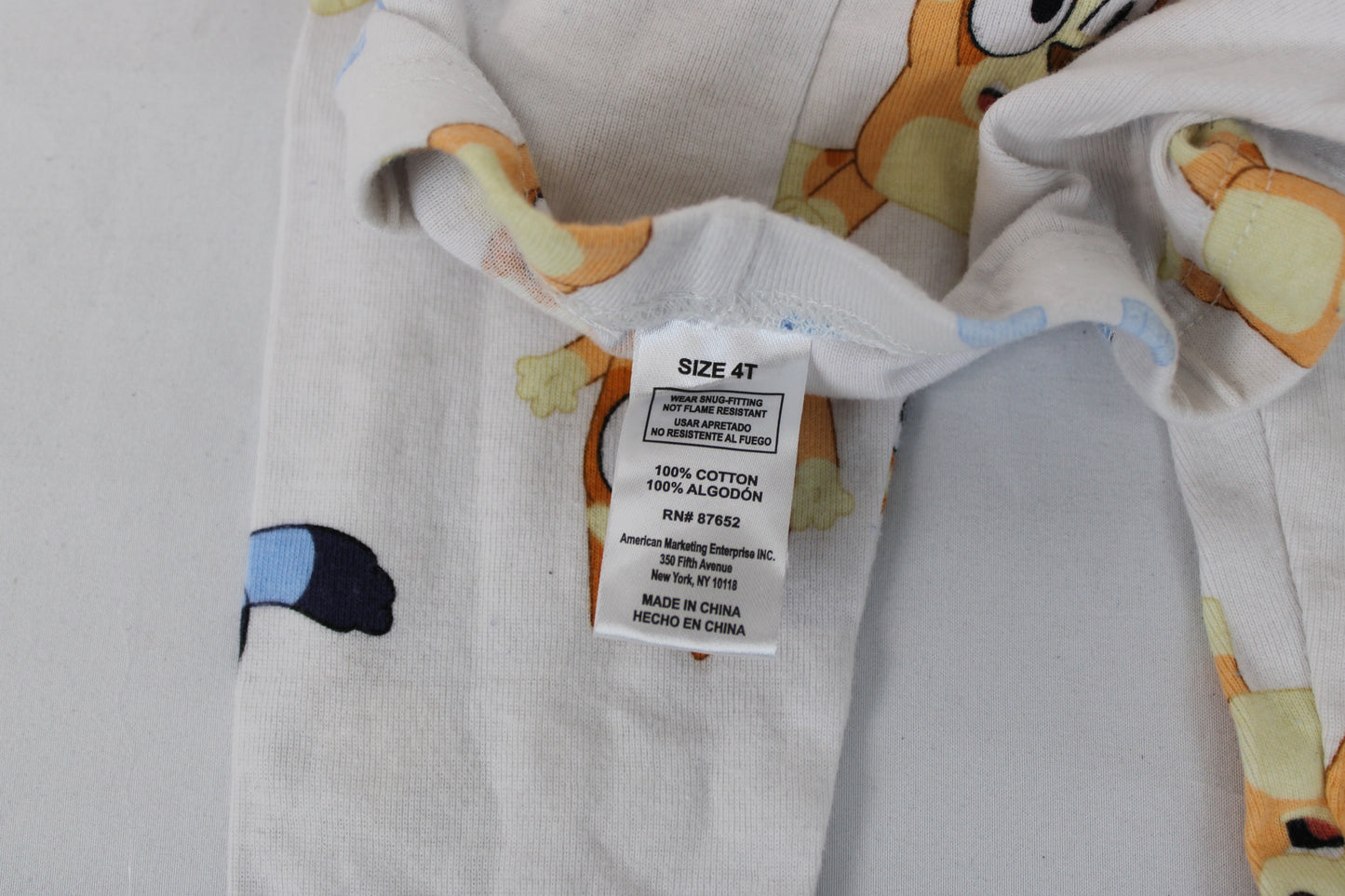 Bluey Pajama Pants, White/Blue, Boys 2T