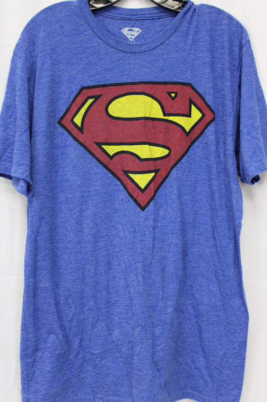Superman T-Shirt, Blue, Long Sleeve, Men’s L