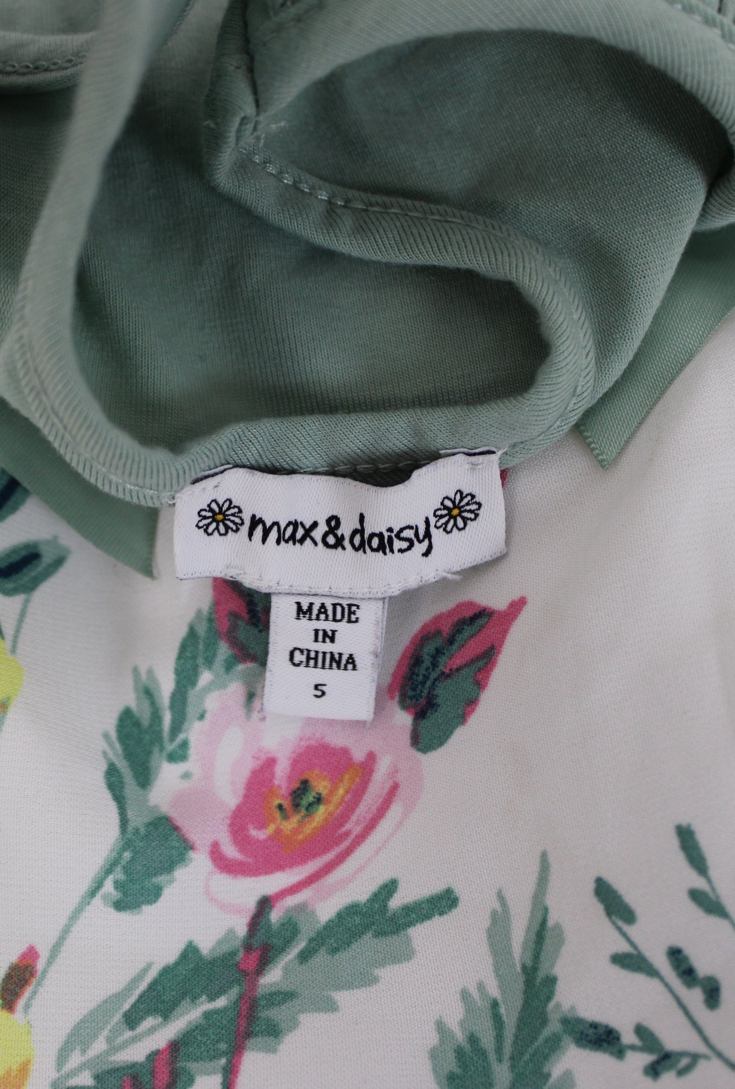 Max & Daisy Floral Bow Dress, Green/Multicolor, Girls 5