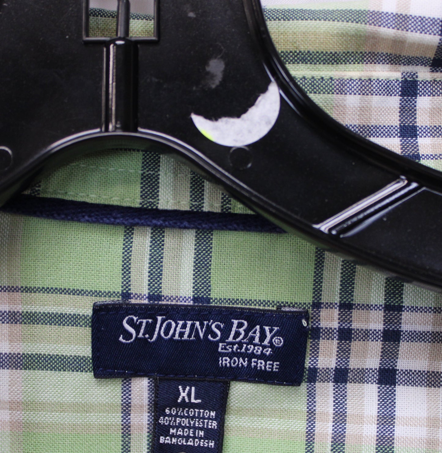 St. John’s Bay Short Sleeve Plaid Button Up Shirt, Green, Men’s XL