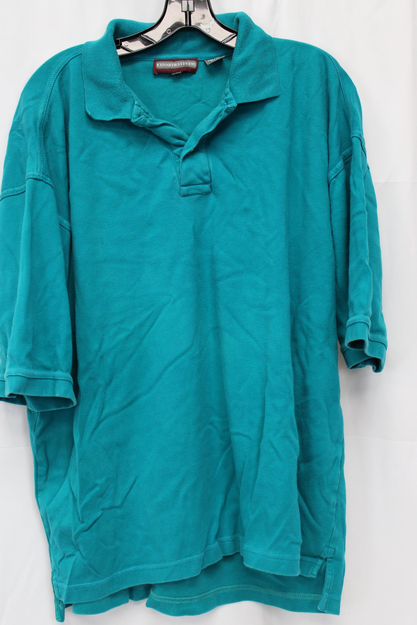 Kenneth Steven’s Short Sleeve Polo Shirt, Teal, Men’s XL