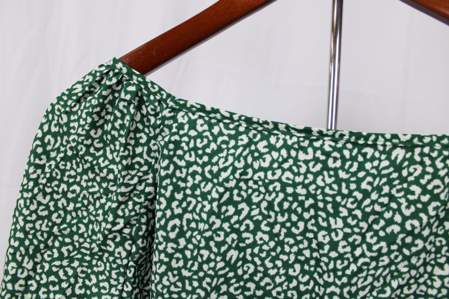 SHEIN Leopard Print Blouse, Green, Women’s XXXL