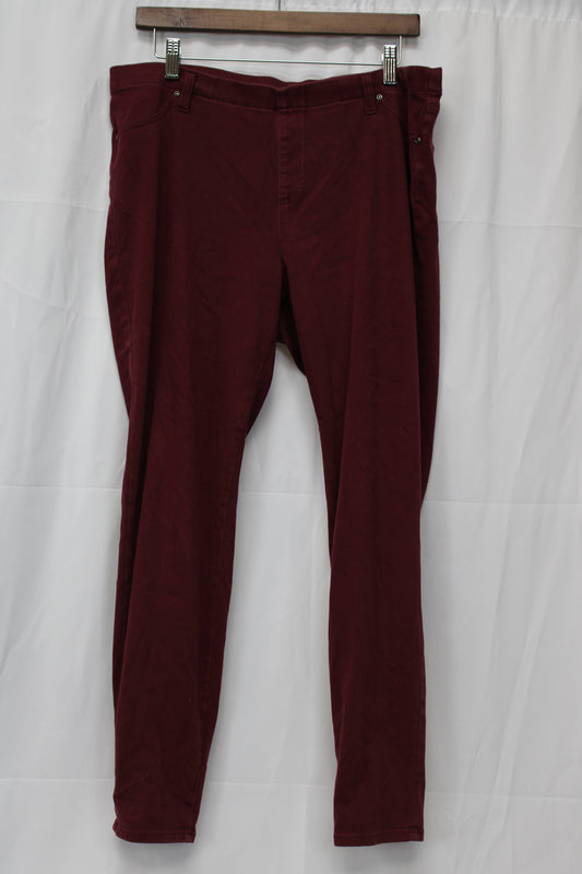 Faded Glorly Jeggings, Burgundy, Women’s XL