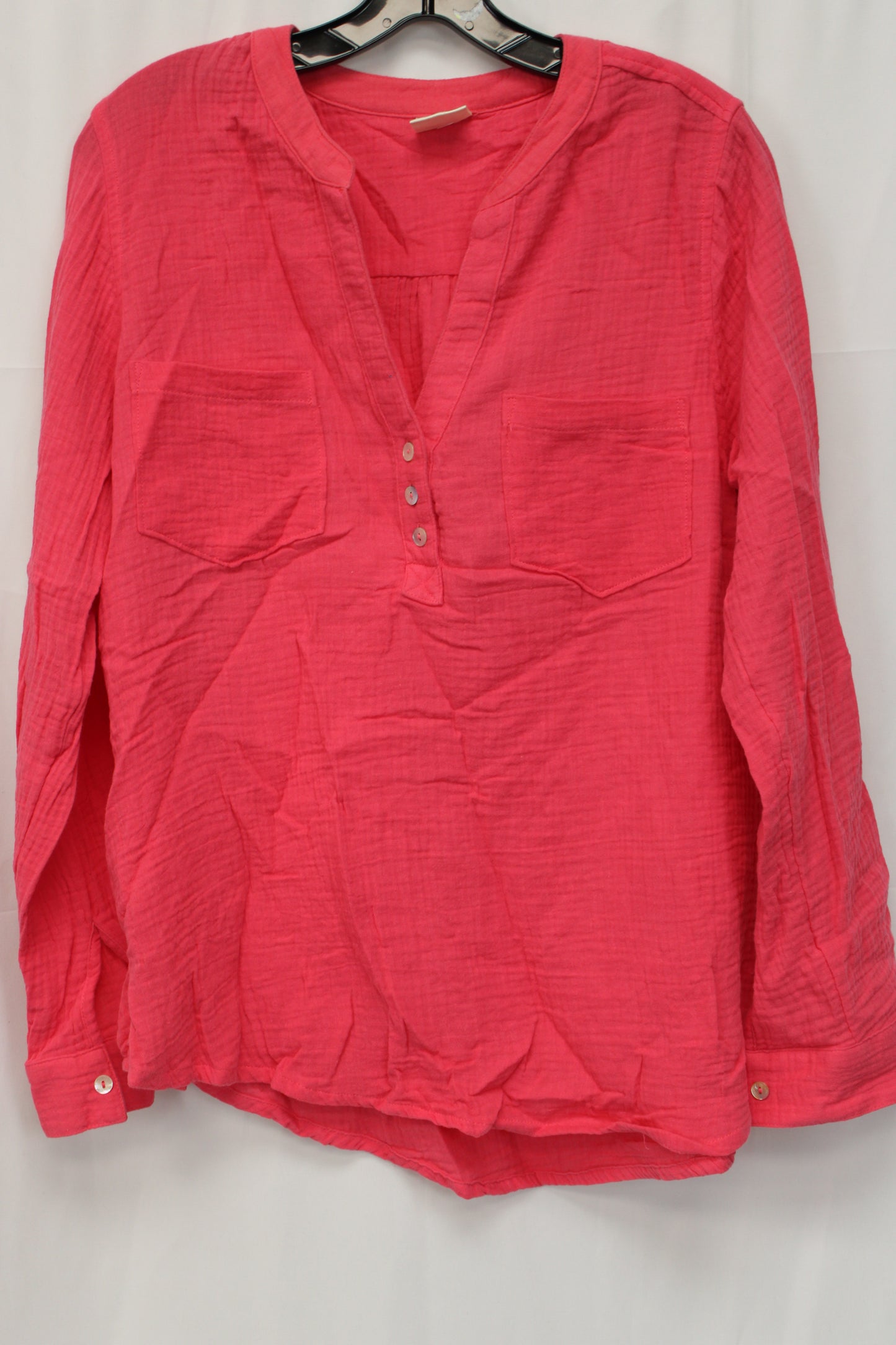 Mote Long Sleeve Button Up Shirt, Pink, Women’s L