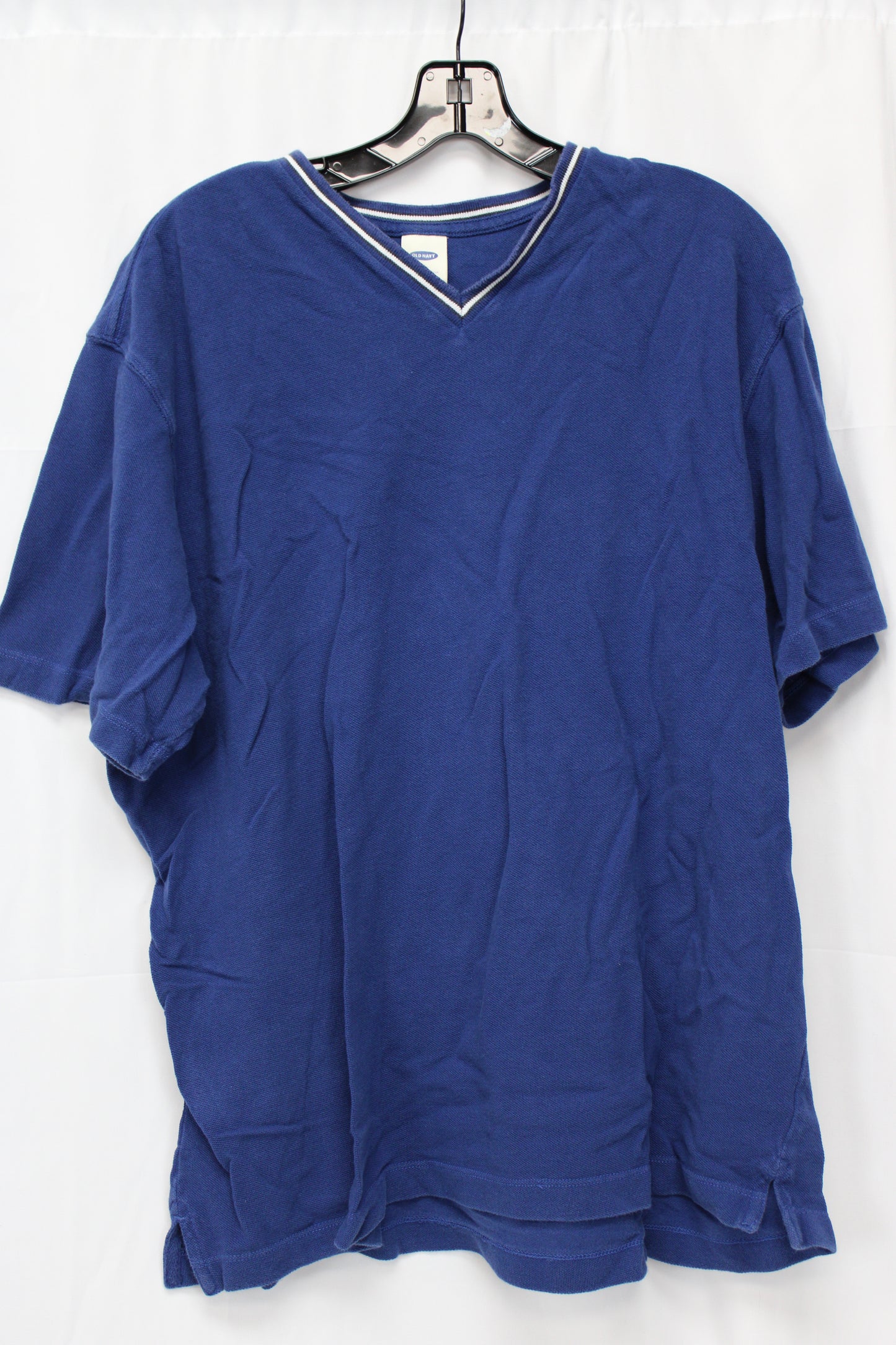 Old Navy V-Neck Short Sleeve Shirt, Blue, Men’s XL