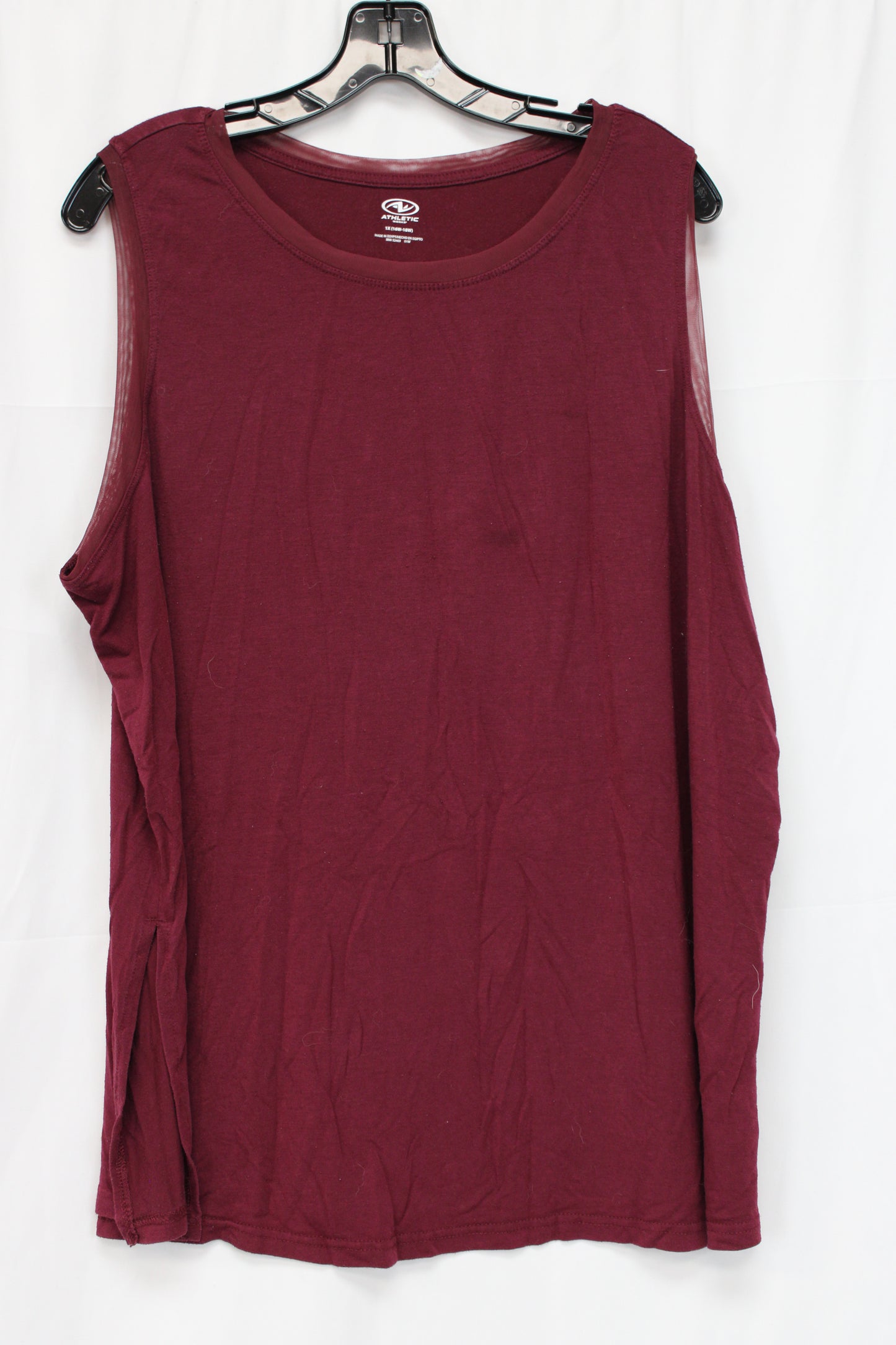 Athletic Works Active Tank Top, Maroon, Women’s XL