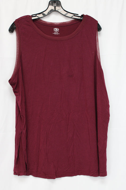 Athletic Works Active Tank Top, Maroon, Women’s XL
