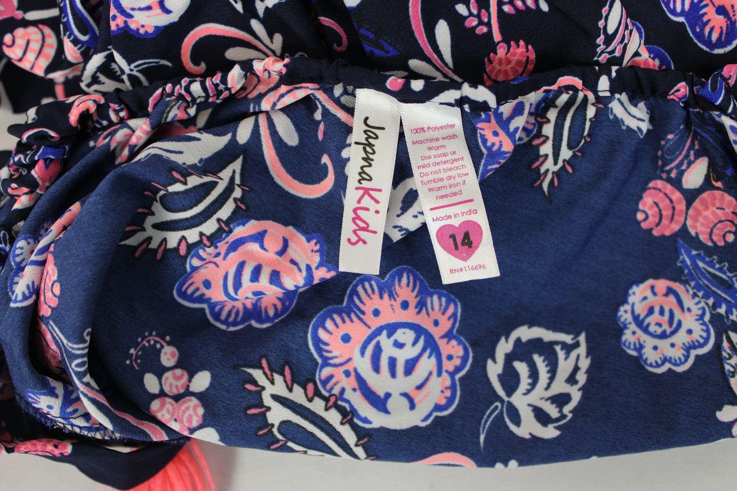 Japna Kids Floral Romper Dress, Blue, Girls 14