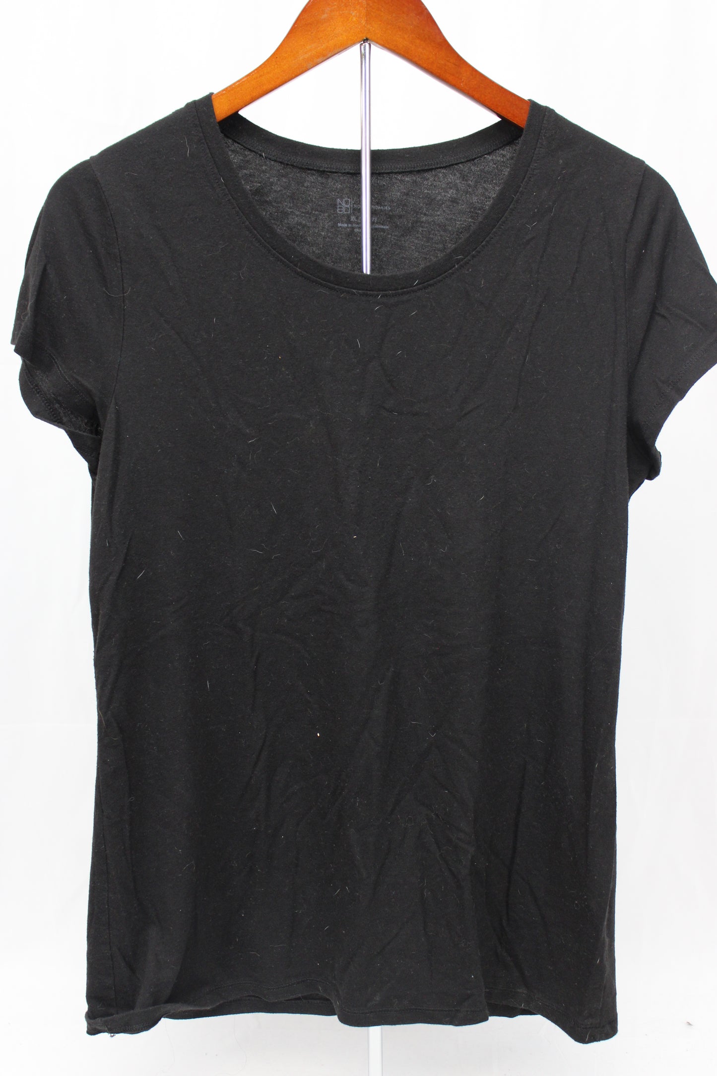 No Boundaries Short Sleeve Shirt, Black, Women’s XL