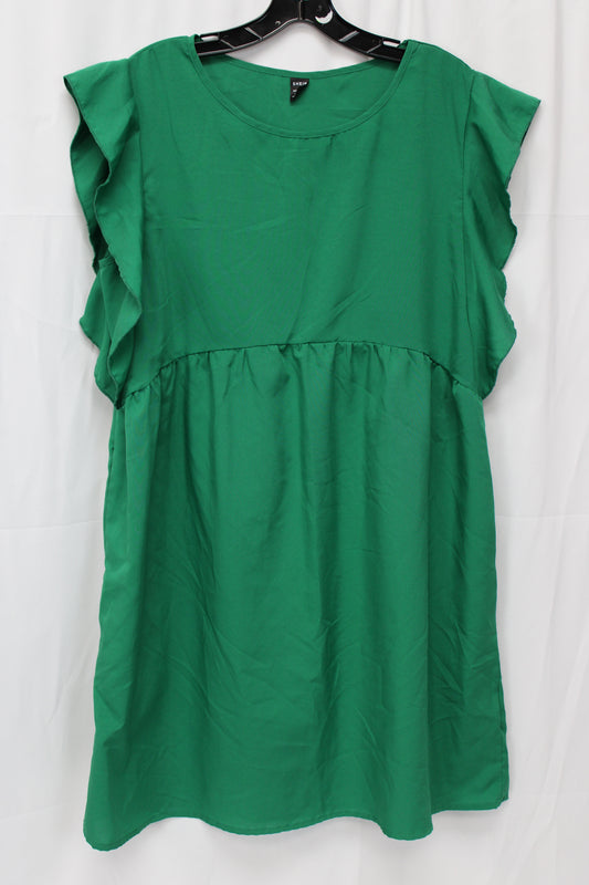 SHEIN Ruffled Short Sleeve Dress, Green, Women’s L
