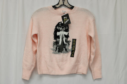Art Class Long Sleeve Dog Sweater, Pink, Girls M