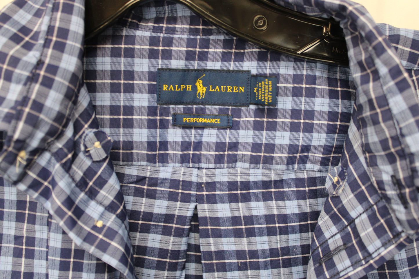 Ralph Lauren Long Sleeve Plaid Button Up, Blue, Youth M