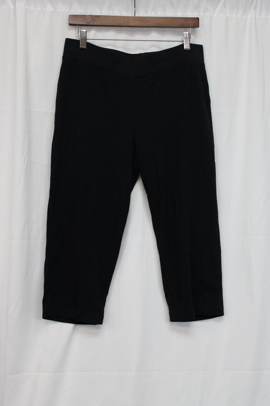 Chaps Capri Leggings, Black, Petite L