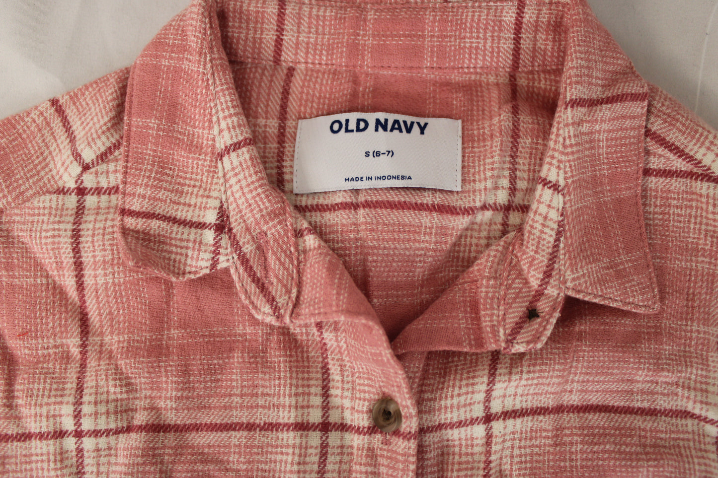 Old Navy Plaid Flannel, Pink, Girls S (6/7)