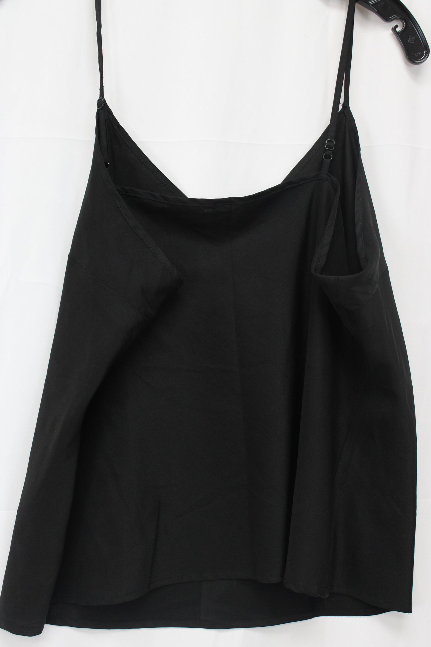 Women’s Satin Cropped Tank Top, Black, Women’s XL