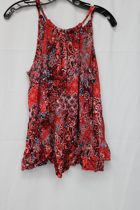Maurices Patterned Tank Top, Red, Women’s L